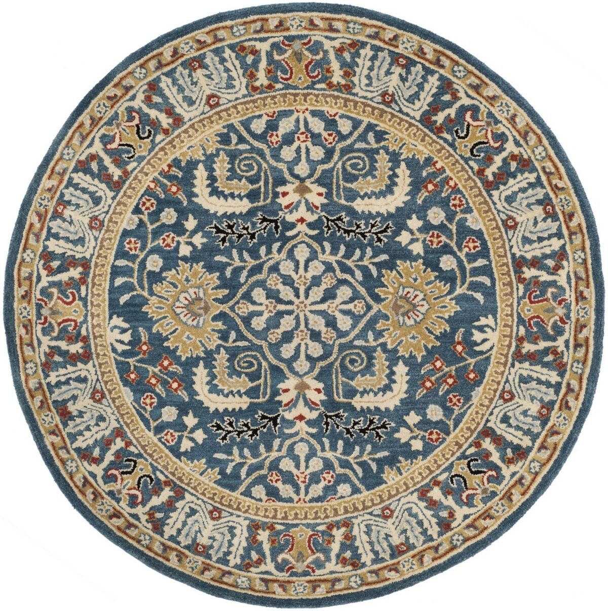 Safavieh Antiquity At64 Navy and Multi 6' x 6' Round Area Rug - Navy