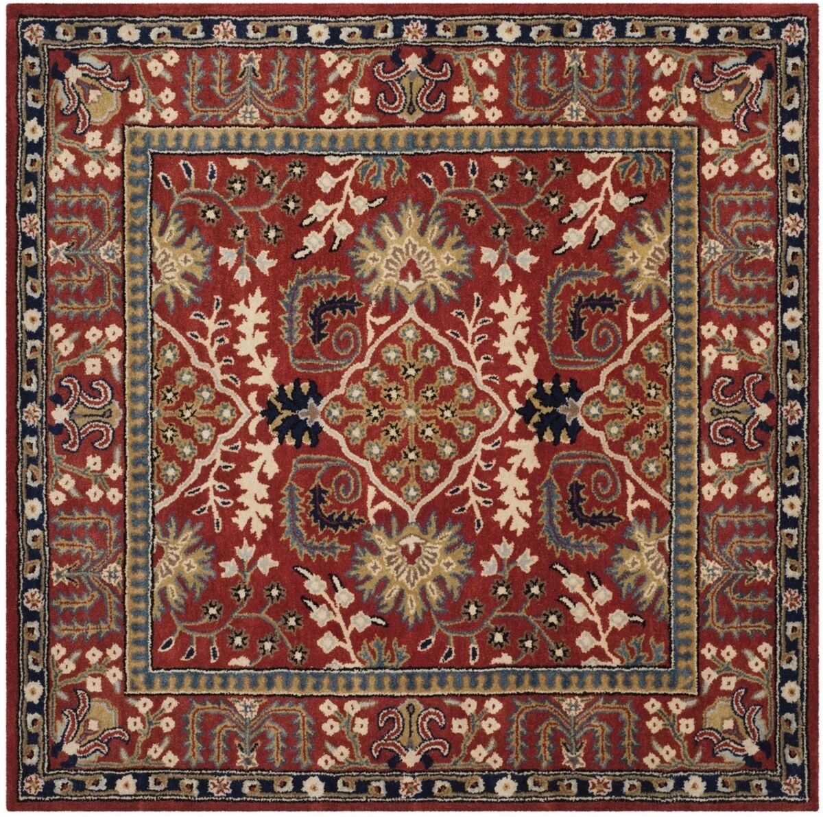 Safavieh Antiquity At64 Red and Multi 6' x 6' Square Area Rug - Red