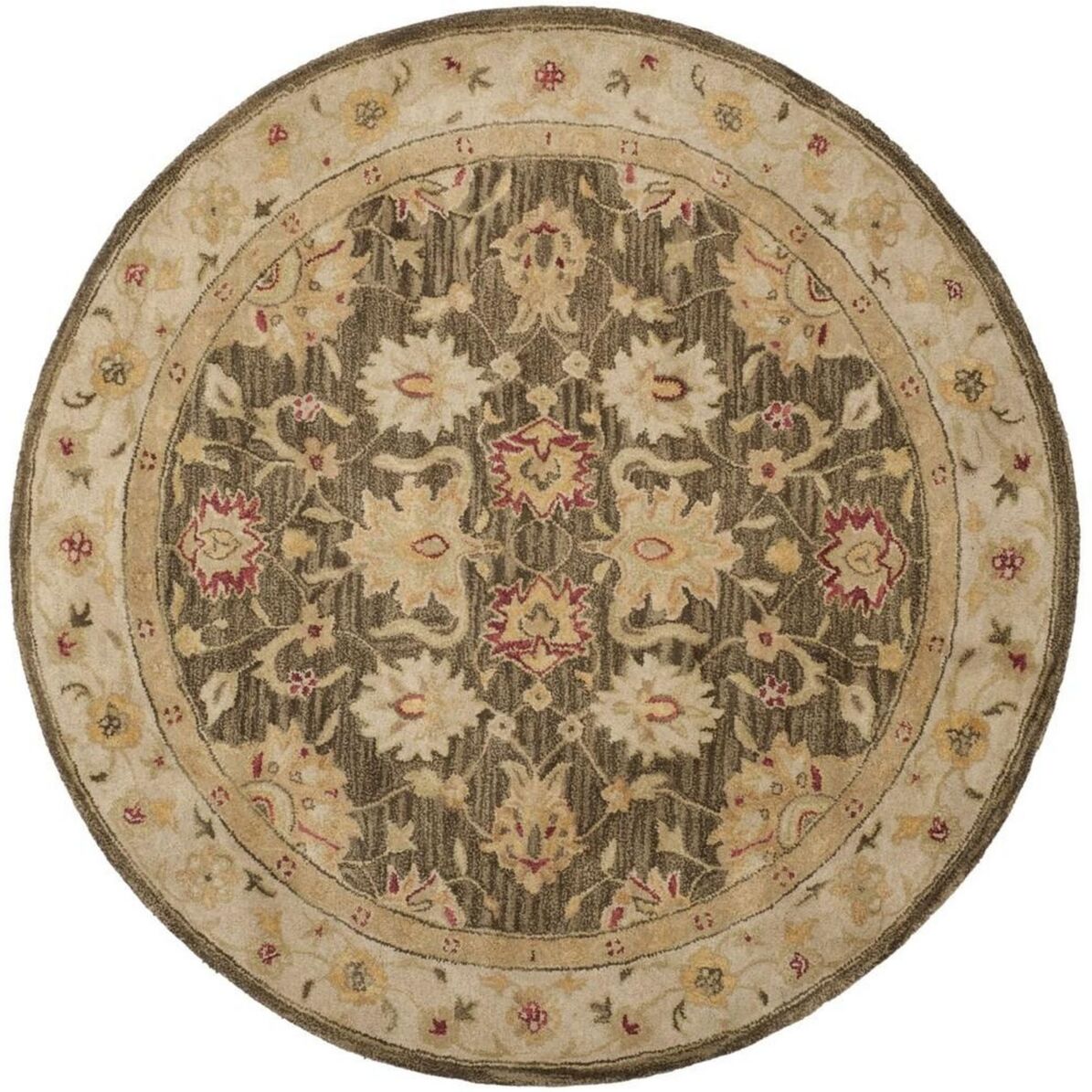 Safavieh Antiquity At853 Olive and Gray 6' x 6' Round Area Rug - Olive