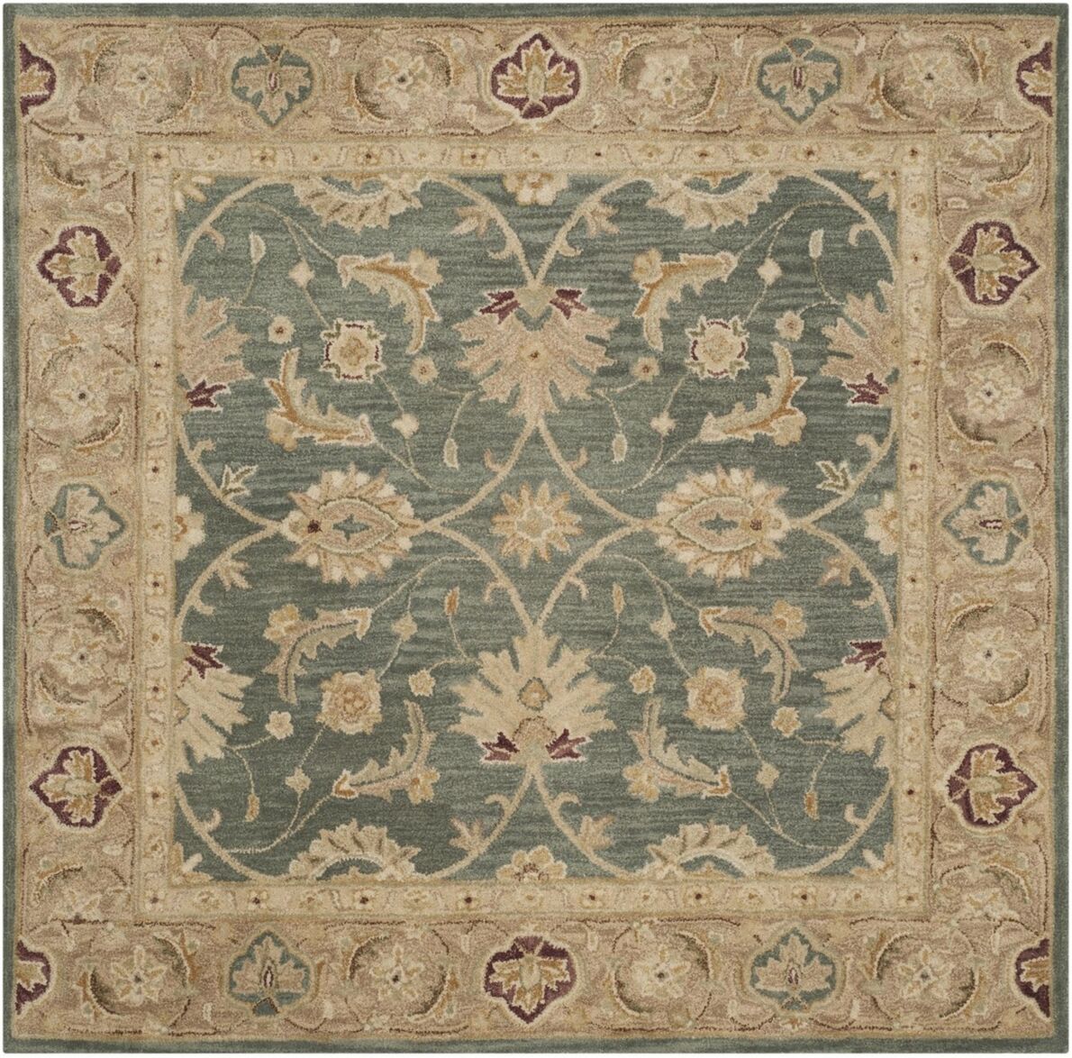 Safavieh Antiquity At849 Teal and Taupe 6' x 6' Square Area Rug - Teal