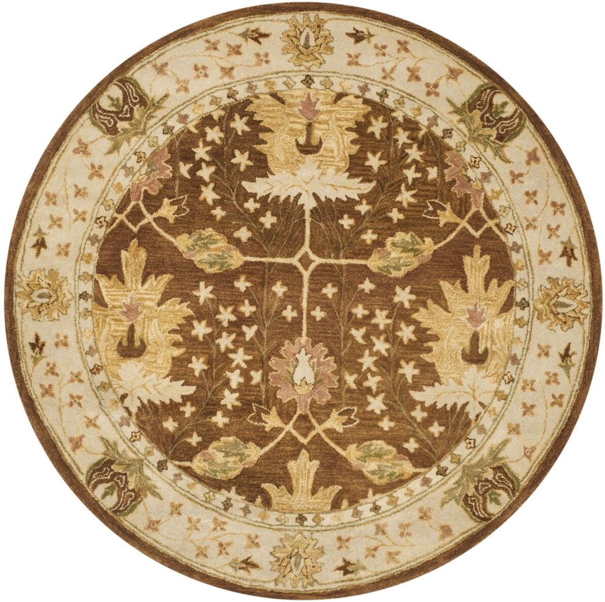 Safavieh Antiquity At840 Brown 6' x 6' Round Area Rug - Brown