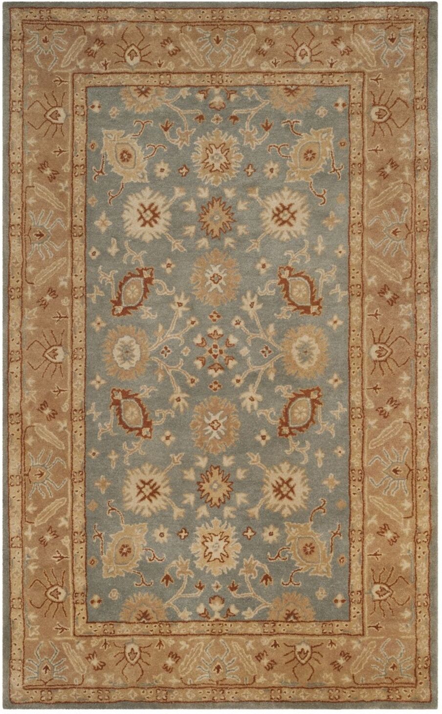 Safavieh Antiquity At61 Blue and Beige 5' x 8' Area Rug - Blue