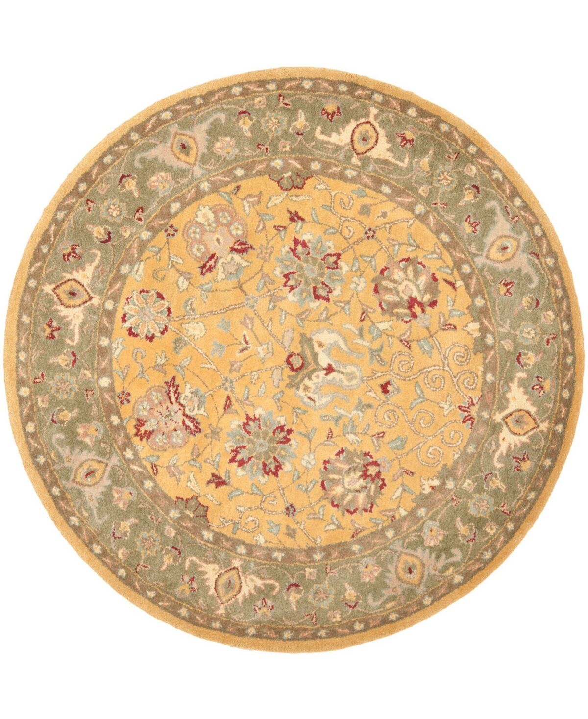 Safavieh Antiquity At21 Gold 6' x 6' Round Area Rug - Gold