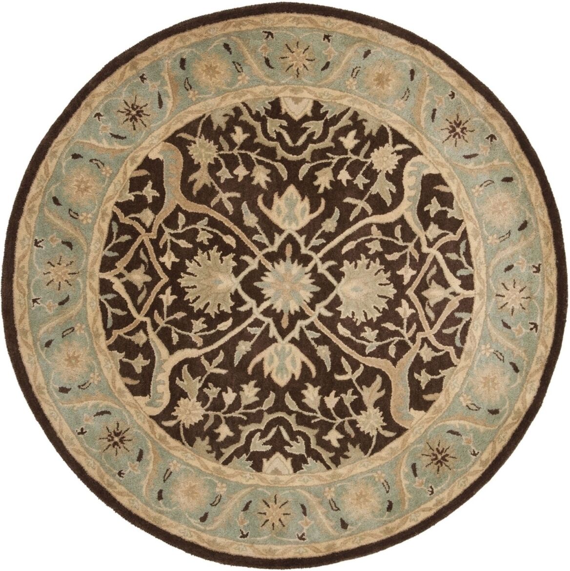 Safavieh Antiquity At14 Brown 6' x 6' Round Area Rug - Brown