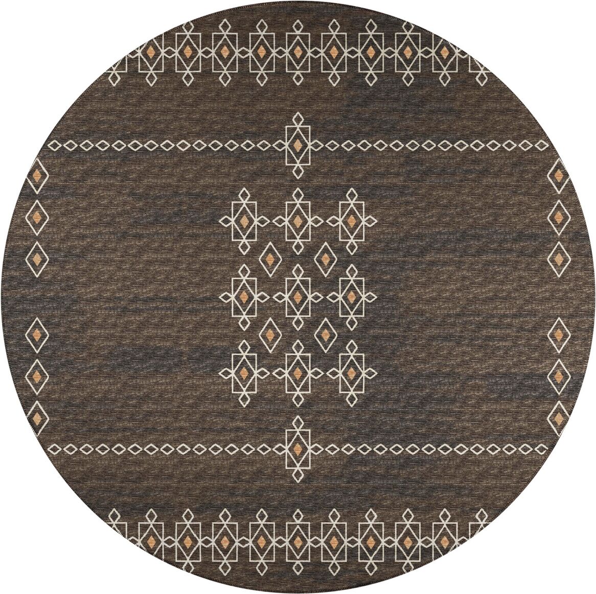 D Style Buttes BTS3 6' x 6' Round Area Rug - Chocolate