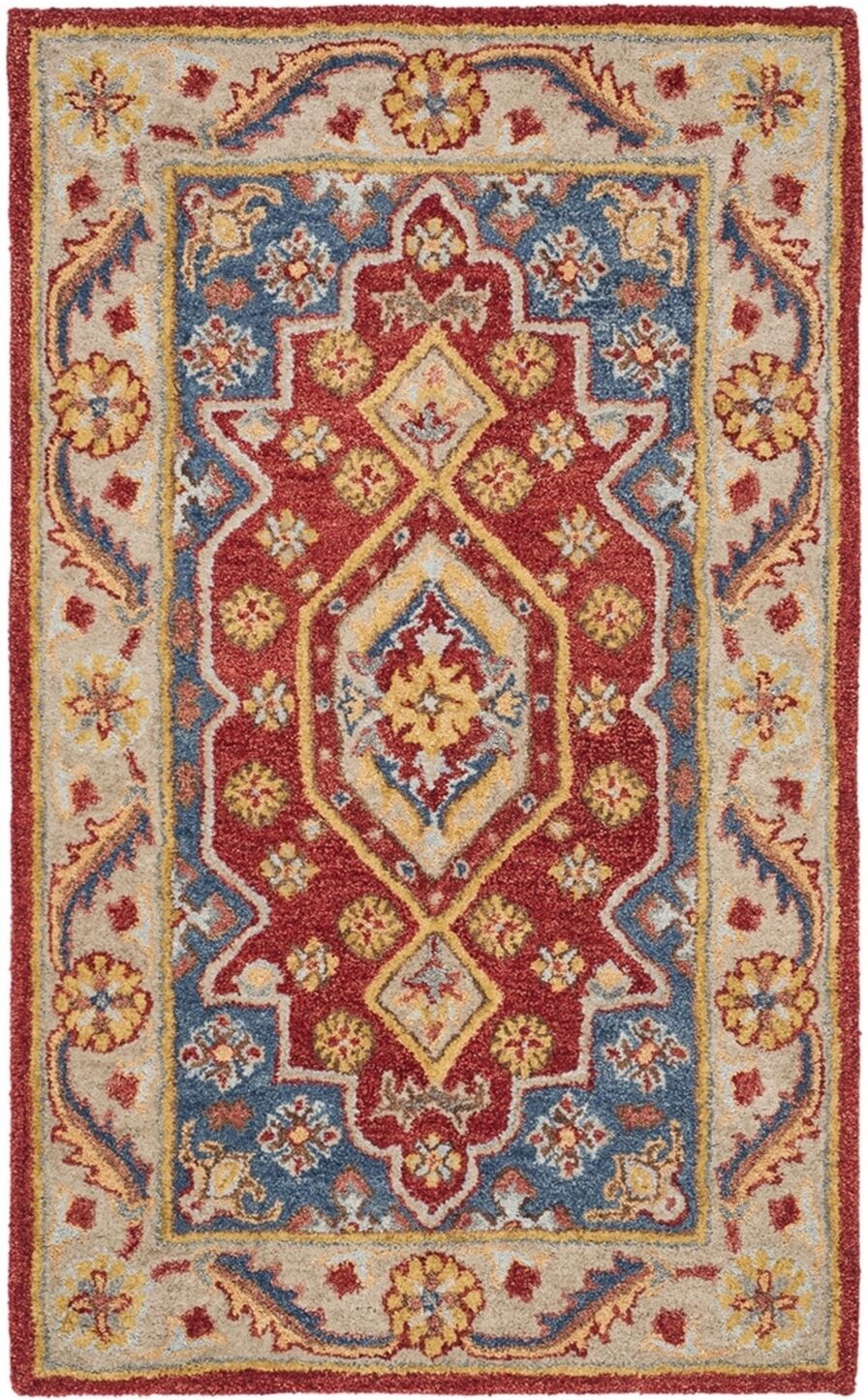 Safavieh Antiquity At503 Red and Blue 4' x 6' Area Rug - Red