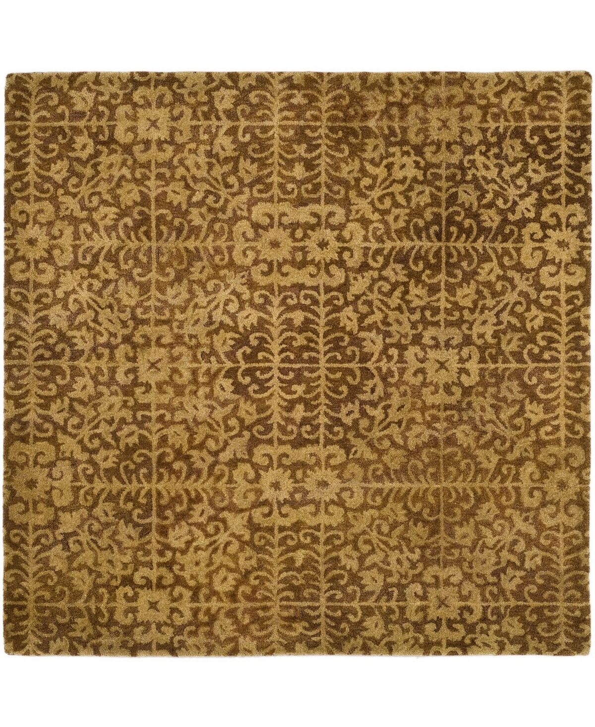 Safavieh Antiquity At411 Gold and Beige 8' x 8' Square Area Rug - Gold