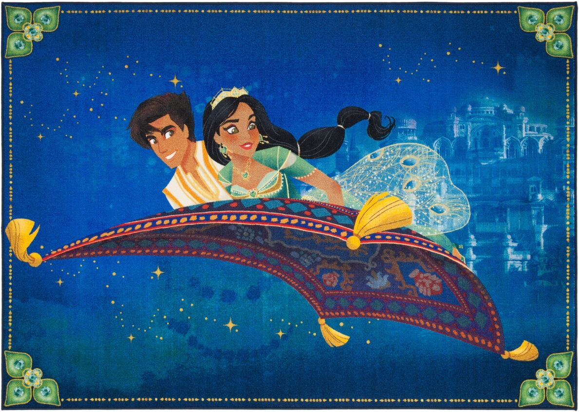 Safavieh Disney Washable Rugs Aladdin and Jasmine 5' x 7' Area Rug - Blue, Green