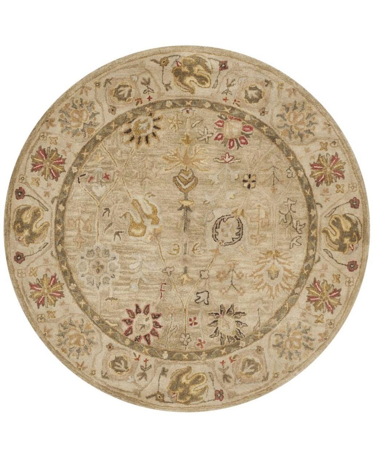 Safavieh Antiquity At859 Taupe 6' x 6' Round Area Rug - Taupe