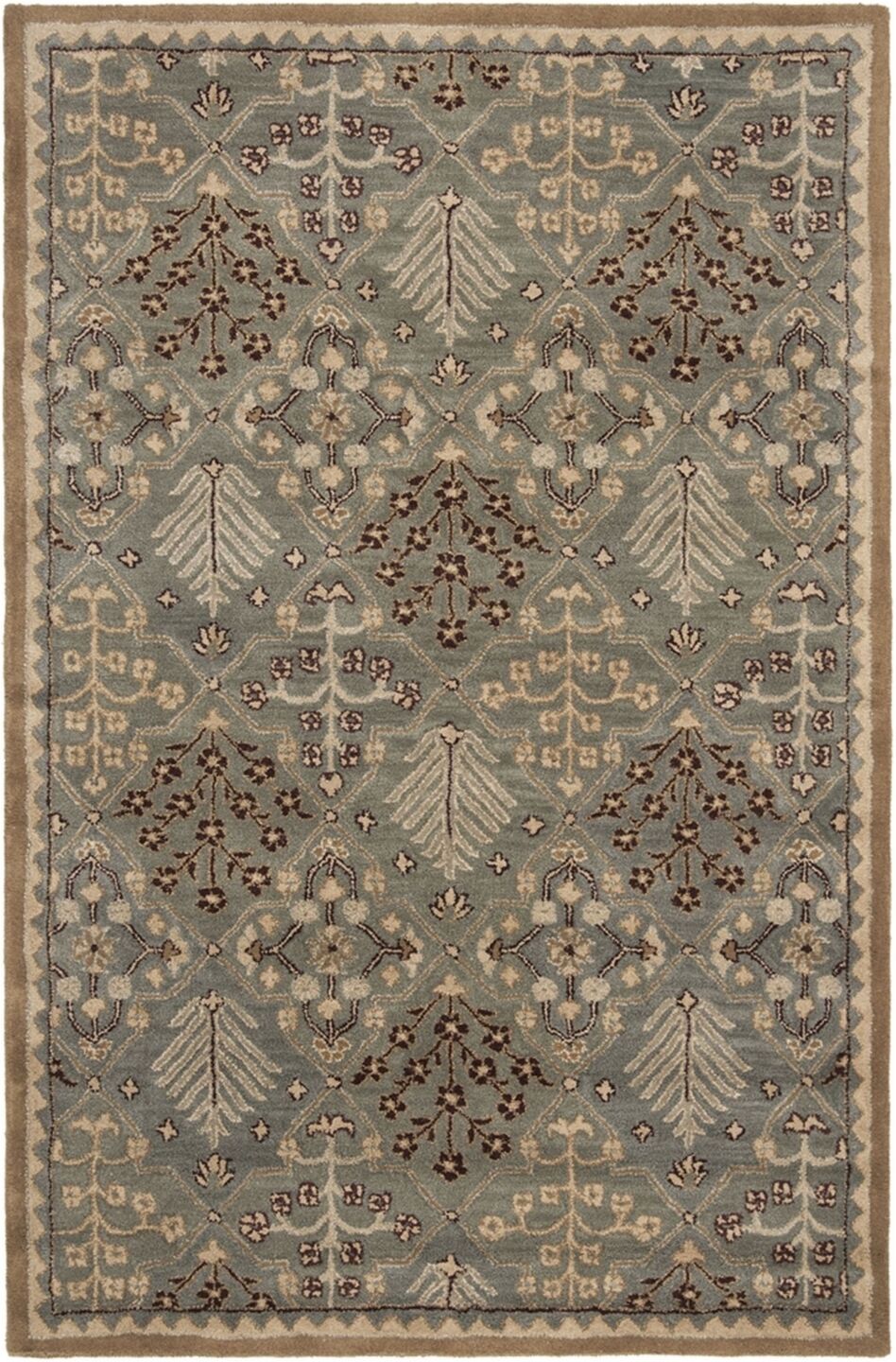 Safavieh Antiquity At613 Mist and Gold 5' x 8' Area Rug - Mist