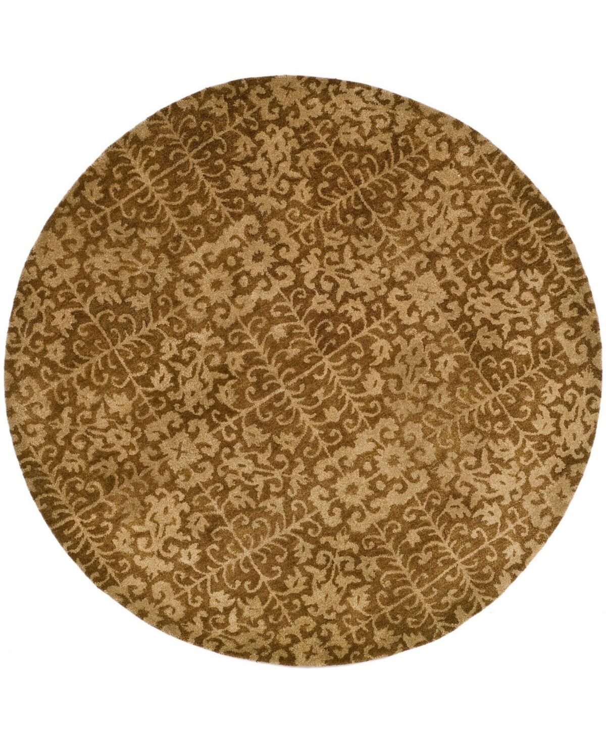 Safavieh Antiquity At411 Gold and Beige 8' x 8' Round Area Rug - Gold