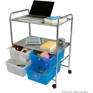 Mind Reader All Purpose Utility Cart with Handles and 4 Storage Drawers - Assorted