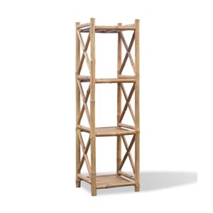 Vidaxl 4-Tier Bamboo Shelf Square - Brown