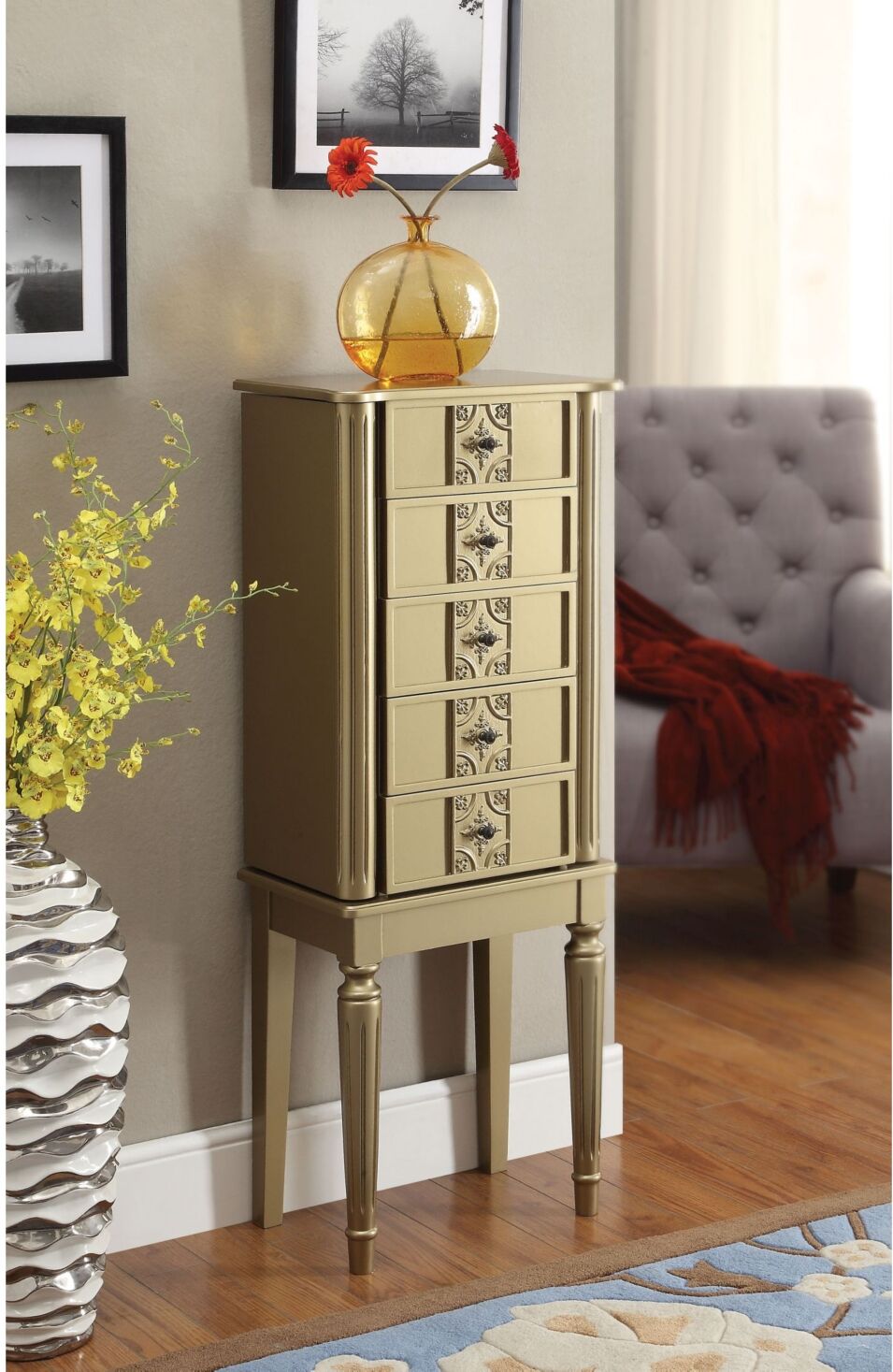 Acme Furniture Tammy Jewelry Armoire - Gold