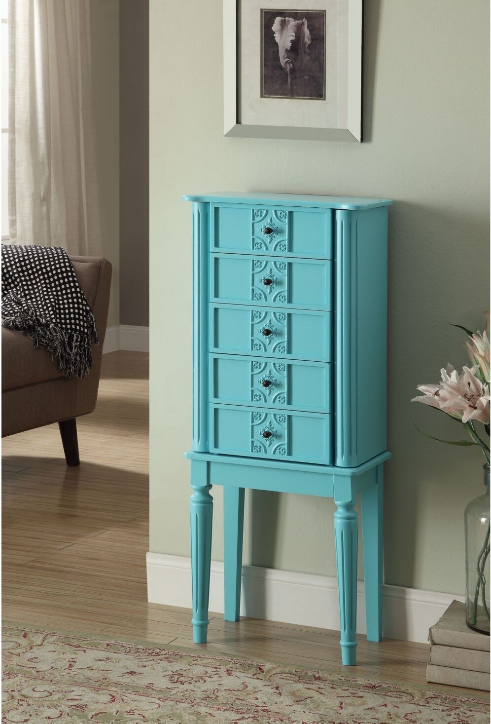 Acme Furniture Tammy Jewelry Armoire - Blue