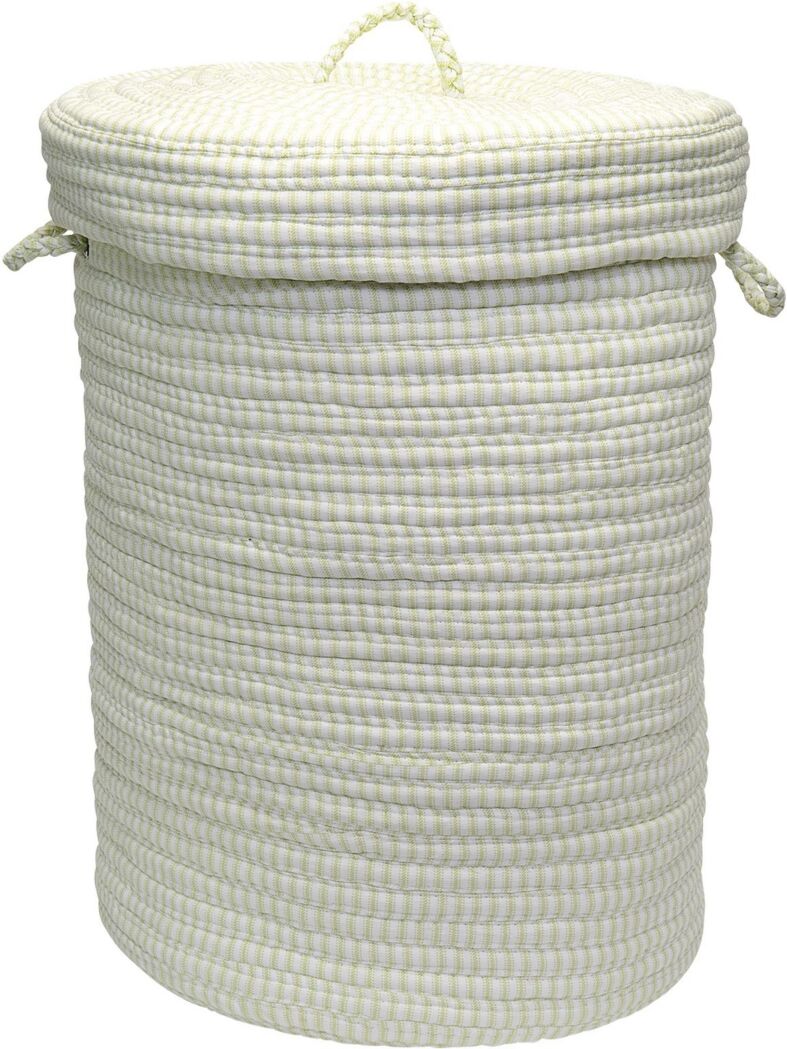 Colonial Mills Ticking Solid Braided Hamper with Lid - Limelight