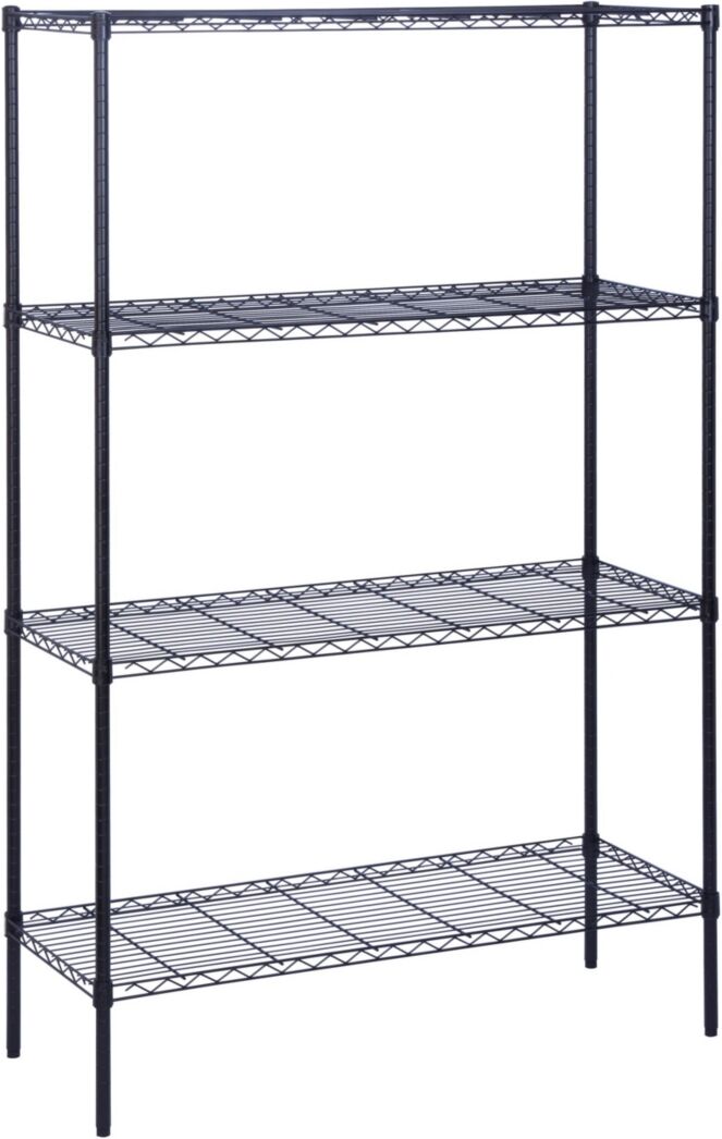 Honey Can Do Heavy Duty 4 Tier Adjustable Shelving Unit - Black