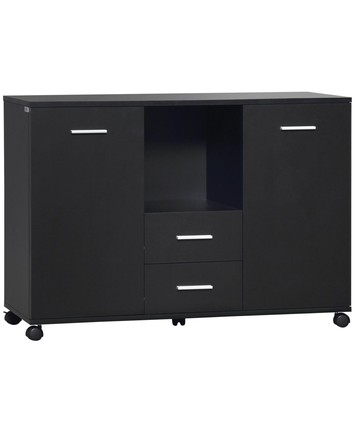 Vinsetto Office/Home File & Scanner Storage Cabinet w/ 2 Cabinets, Black - Black
