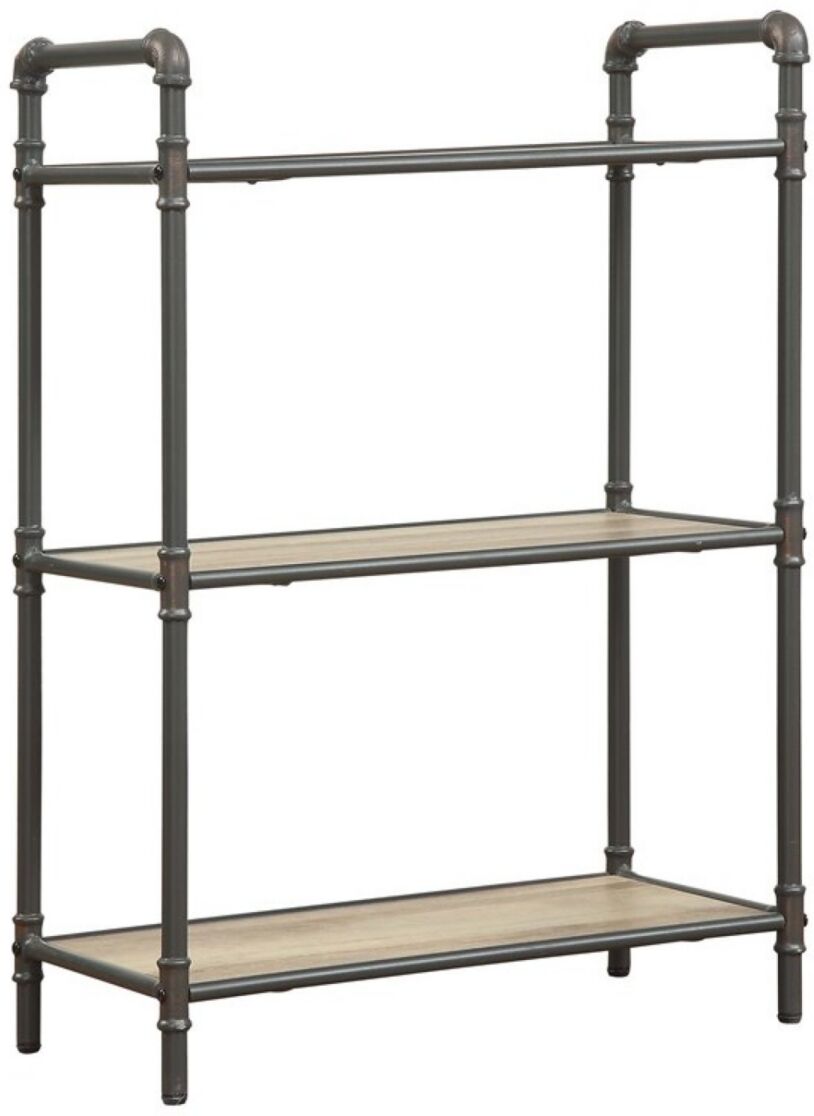 Simplie Fun Itzel Bookshelf in Oak & Sandy Gray - Black