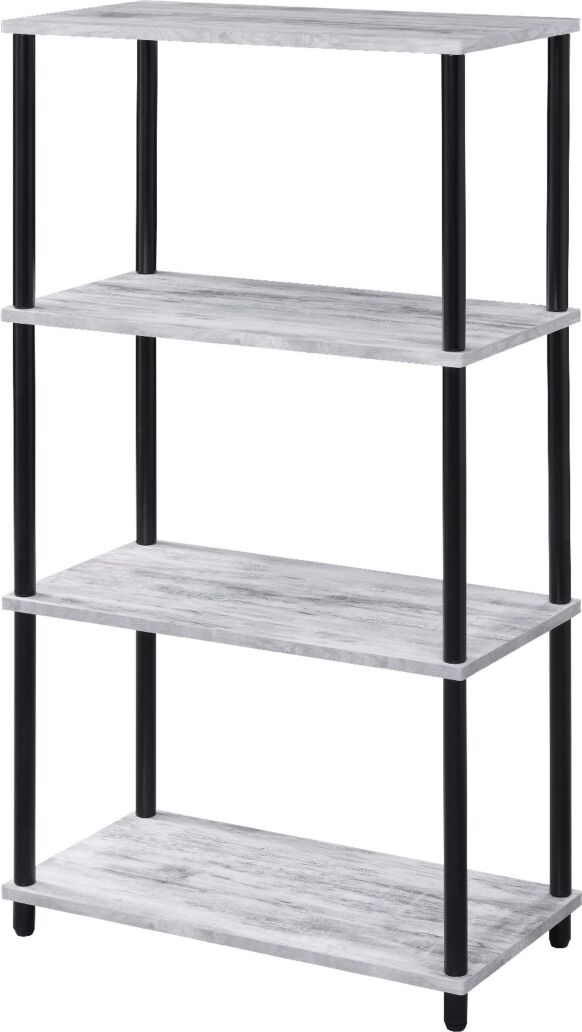 Acme Furniture Nypho Bookshelf - Classic White and Black Finish