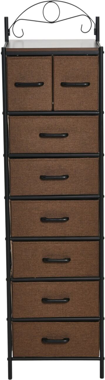 Household Essentials Storage Tower, 8 Drawer - Brown