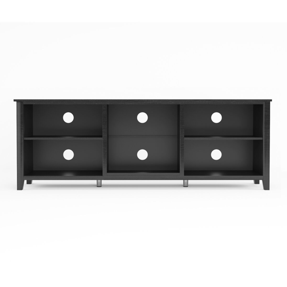 Simplie Fun Tv Stand Storage Media Console Entertainment Center, Tradition Black, without drawer - Black