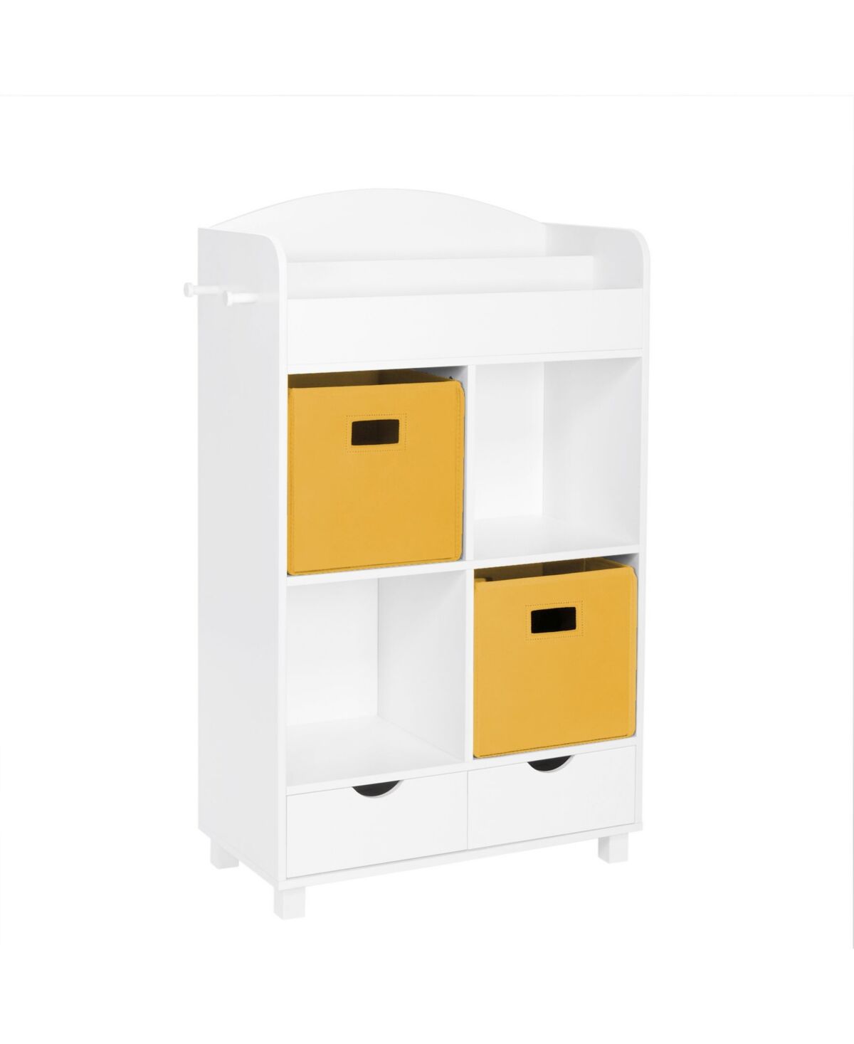 RiverRidge Home Book Nook Collection Kids Cubby Storage Cabinet with Bookrack - Golden Yellow