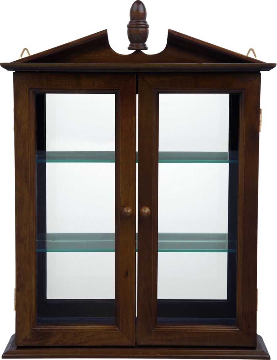 Design Toscano Amesbury Manor Hardwood Wall Curio Cabinet - Dark Brown