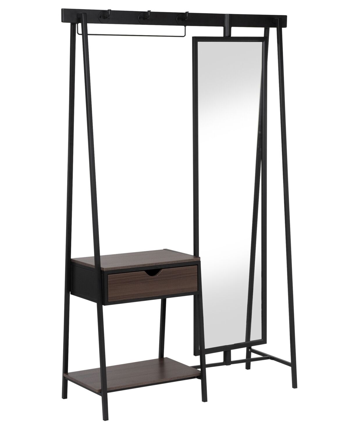 Furniture of America Revda 1-Drawer Coat Stand - Black