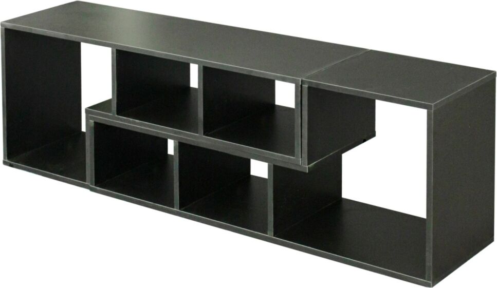 Simplie Fun Double L-Shaped Tv Stand, Display Shelf, Bookcase for Home Furniture, Black - Black