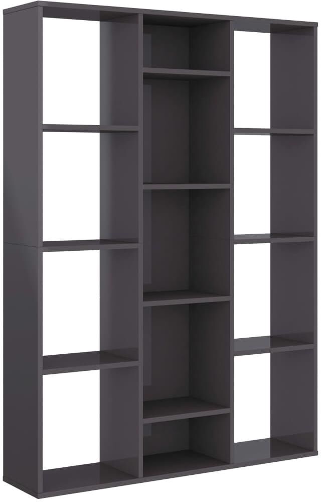 vidaXL Room Divider/Book Cabinet High Gloss Gray 39.4