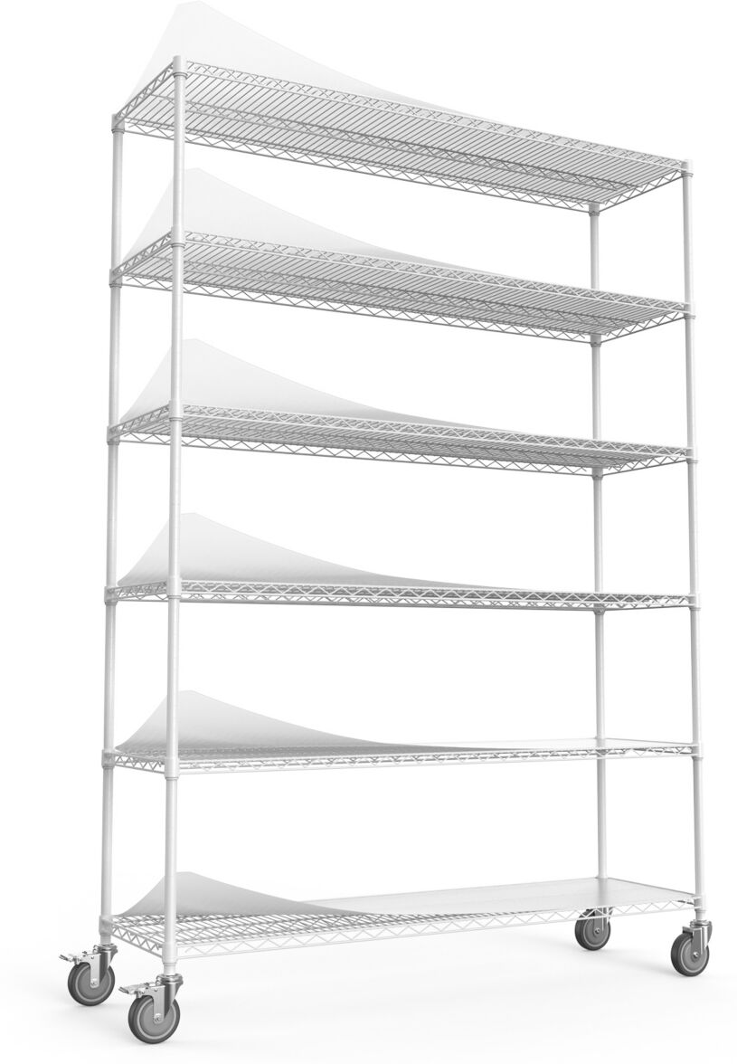 Simplie Fun 6 Tier Wire Shelving Unit, 6000 Lbs Nsf Height Adjustable Metal Garage Storage Shelves with Wheels, Heavy Duty Storage Wire Rack Metal Shelves - White