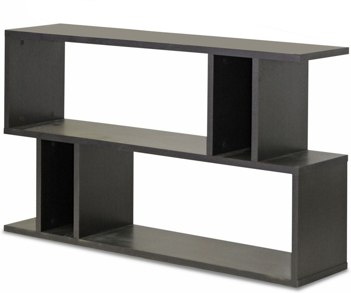 Furniture Rongo 2 Shelf Modern Bookshelf - Dark Brown