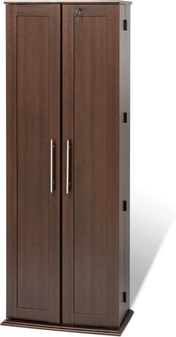 Prepac Grande Locking Media Storage Cabinet with Shaker Doors - Espresso