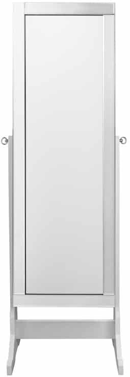 Inspired Home Adele Full Length Jewelry Cheval Armoire Makeup Storage Organizer Mirror - Pristine white