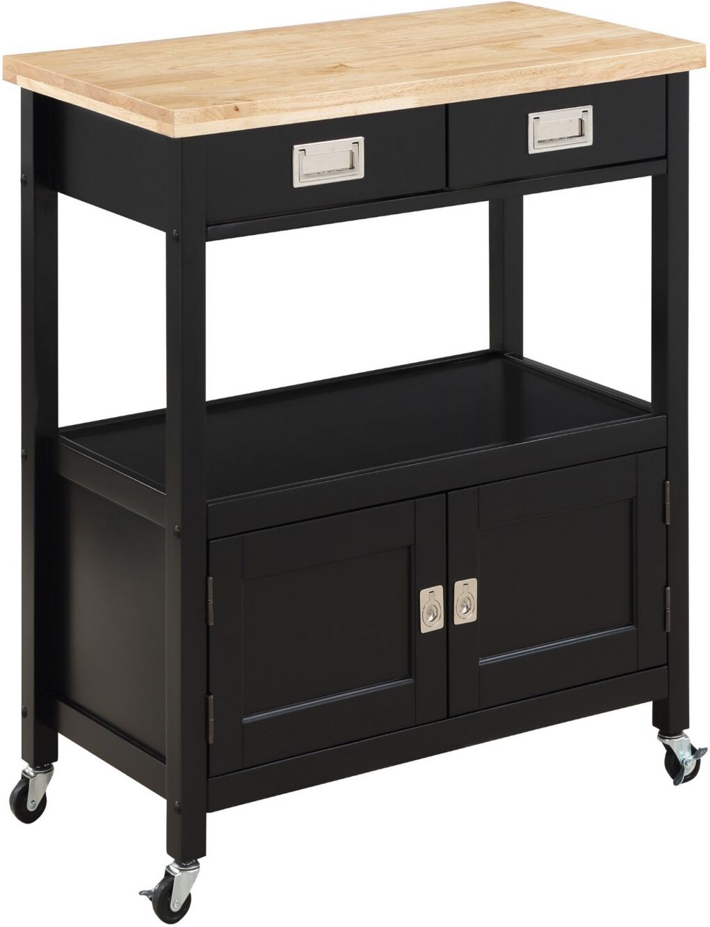 Osp Home Furnishings Office Star 35.25 Wood Radford Kitchen Cart - Black