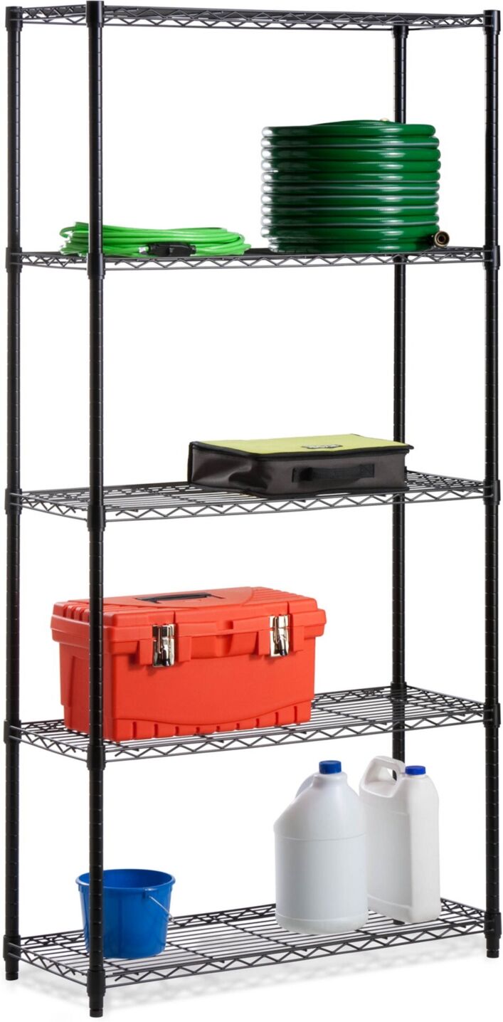 Honey Can Do 5-Tier Heavy Duty Steel Shelving Unit - Black