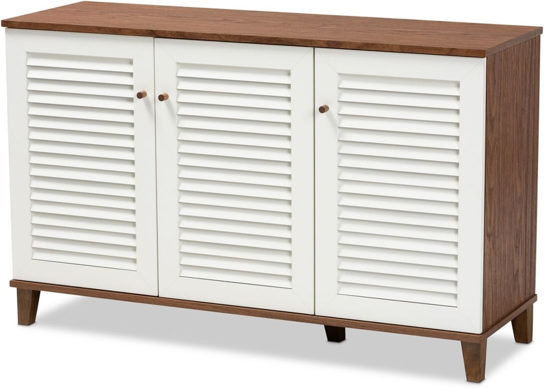 Baxton Studio Coolidge 8-Shelf Shoe Storage Cabinet - White