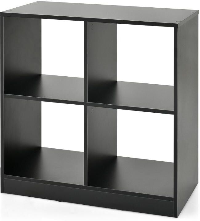 Slickblue 4-Cube Kids Bookcase with Open Shelves - Black