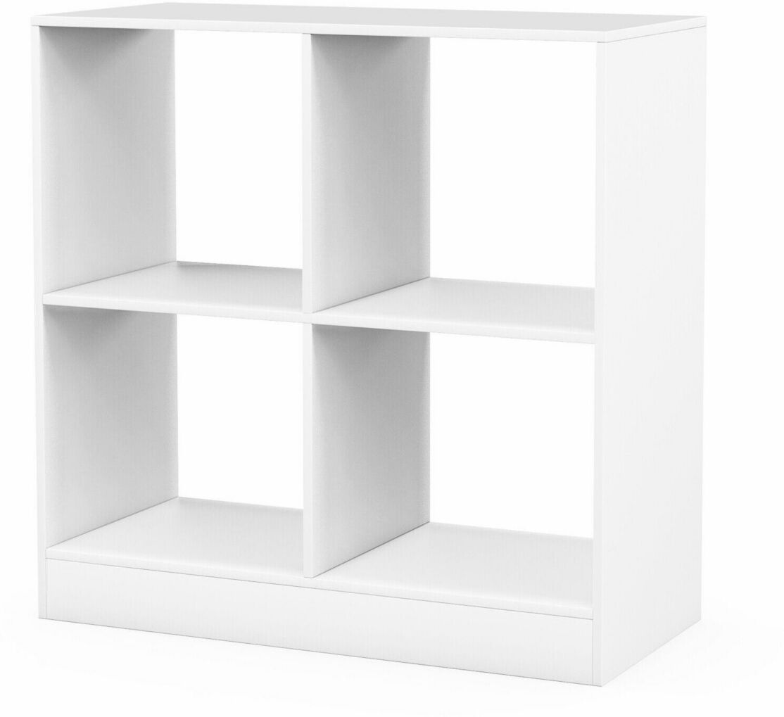 Slickblue 4-Cube Kids Bookcase with Open Shelves - White