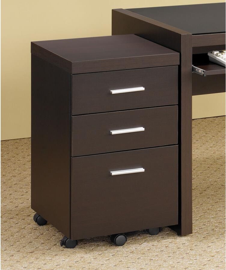 Coaster Home Furnishings Simon Three-Drawer Mobile File Cabinet - Cappuccino