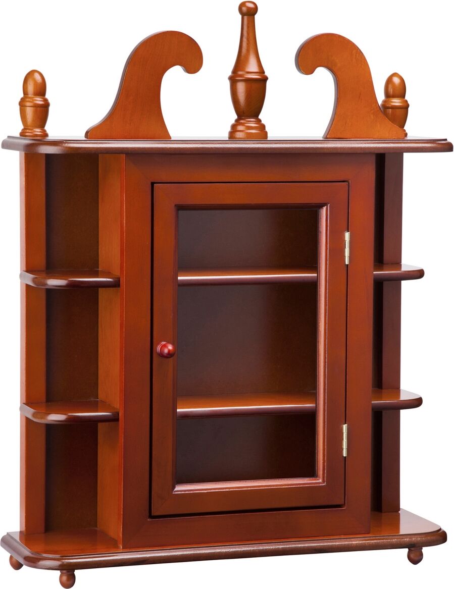 Design Toscano Savile Row Hardwood Wall Curio Display Cabinet - Dark Brown