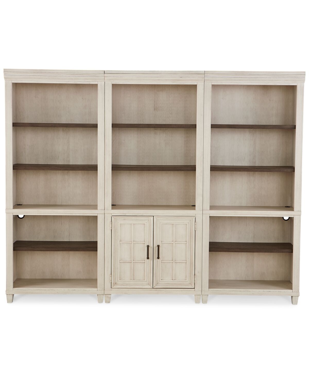 Furniture Dawnwood Home Office 3- Pc. Set (Open Bookcase, Open Bookcase, Door Bookcase) - Aged Ivory
