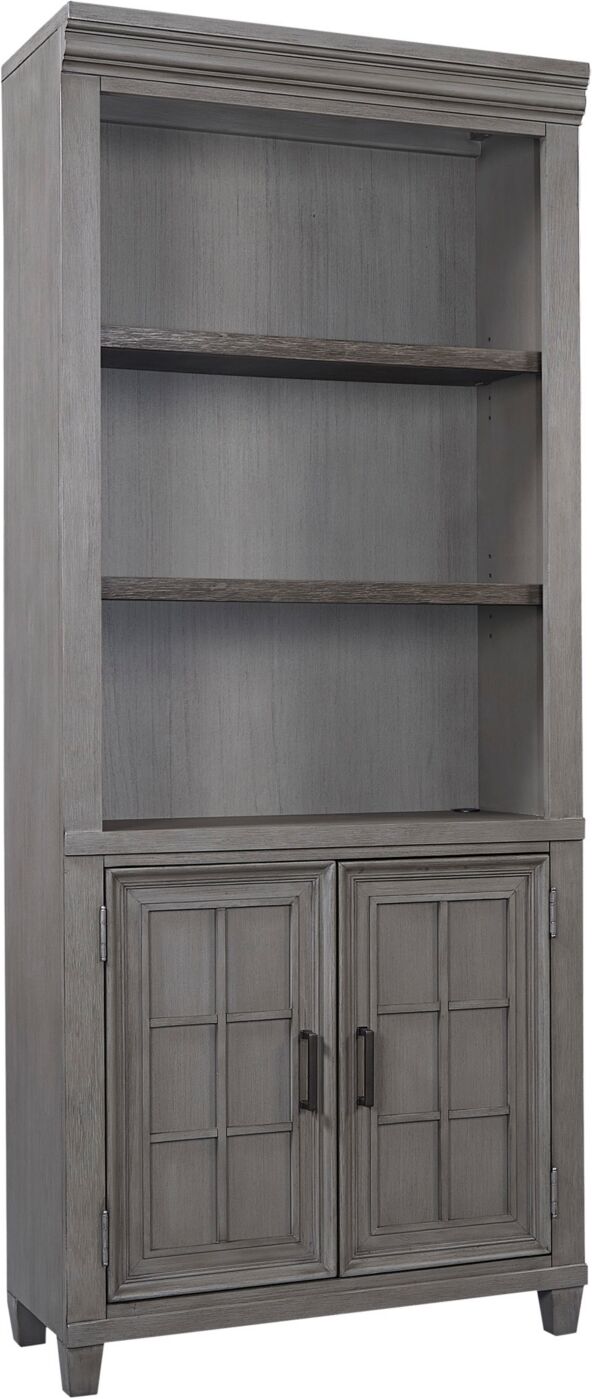 Furniture Dawnwood Home Office 3- Pc. Set (Open Bookcase, Open Bookcase, Door Bookcase) - Aged Slate