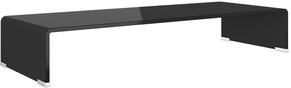 Vidaxl Tv Stand / Monitor Riser Glass Black 31.5