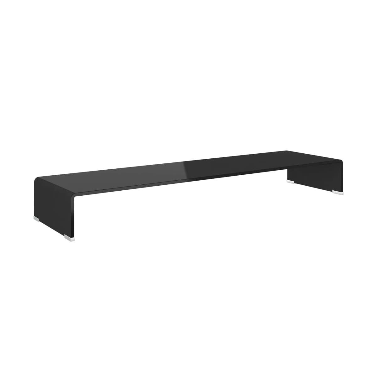 Vidaxl Tv Stand / Monitor Riser Glass Black 43.3