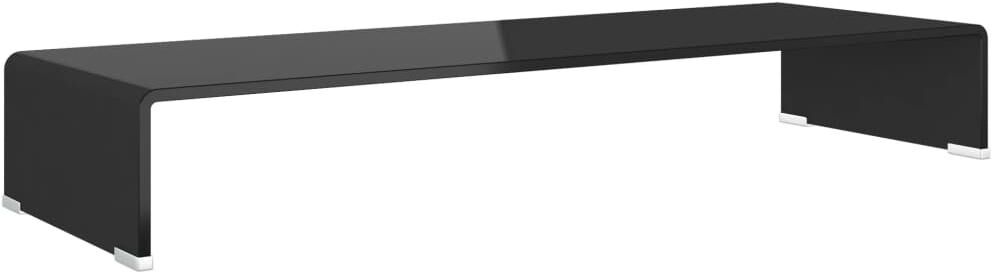 Vidaxl Tv Stand / Monitor Riser Glass Black 35.4