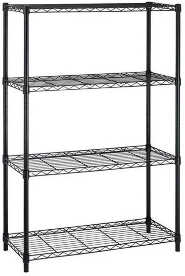 Sugift 4 Tier Adjustable, Nsf Storage Shelving Unit, Steel Wire Shelves Garage Shelving Storage Racks - Black