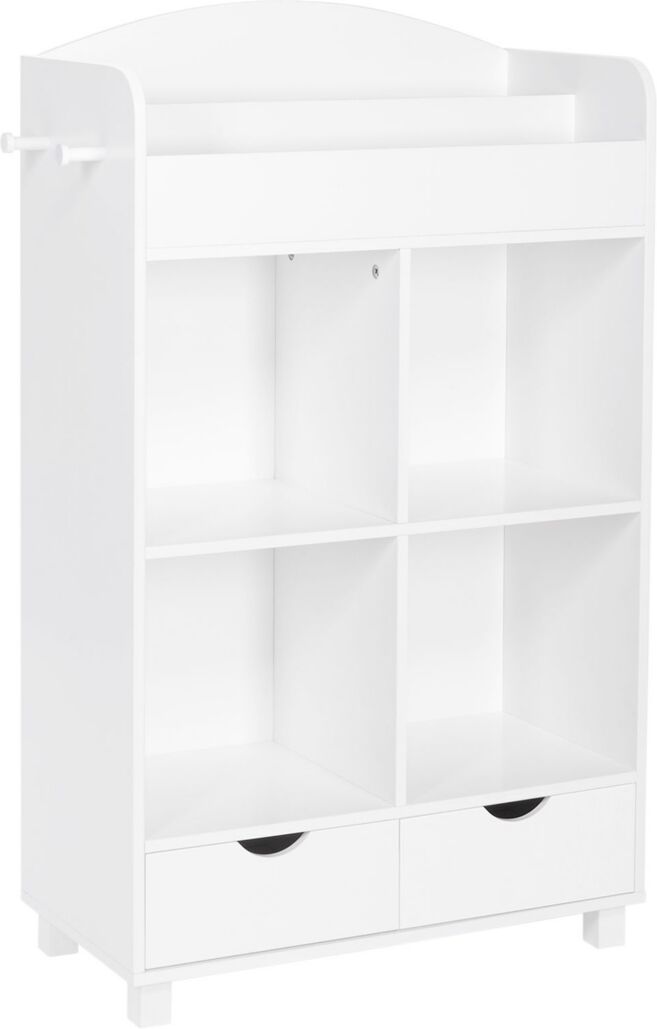 RiverRidge Home Book Nook Collection Kids Cubby Storage Cabinet with Bookrack - White