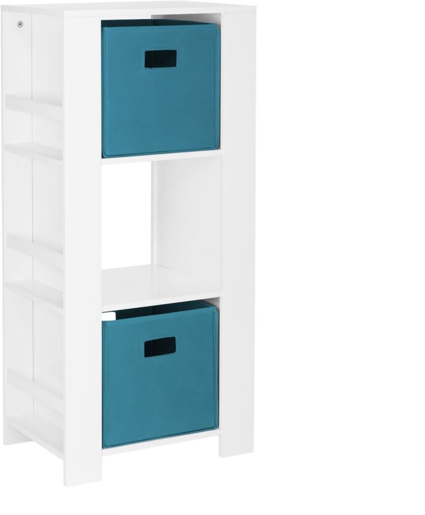 RiverRidge Home Book Nook Collection Kids Cubby Storage Tower with Bookshelves - Turquoise